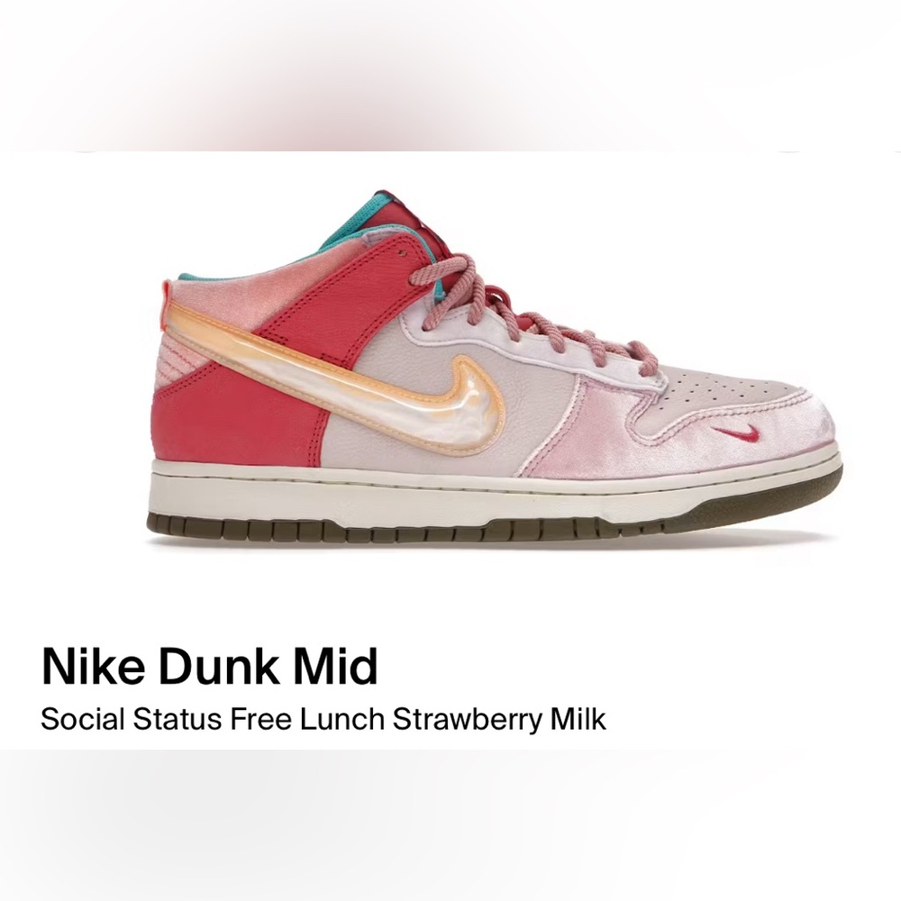 Nike Dunk Mid Social Status Free Lunch Strawberry Milk